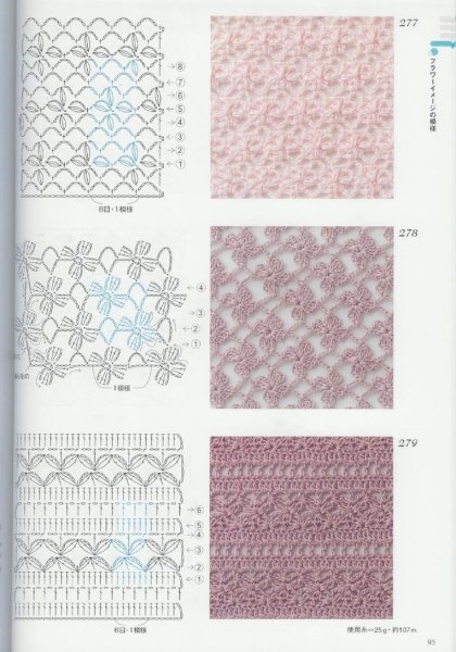 Ажурные узоры крючком со схемами