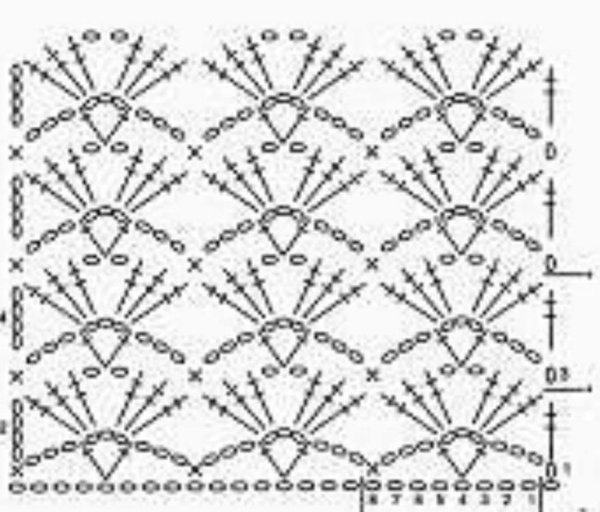 Узор крючком плотный рельефный