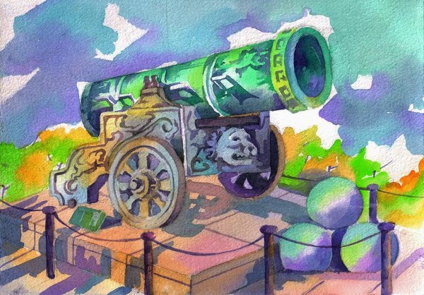 Царь пушка Москва рисунок