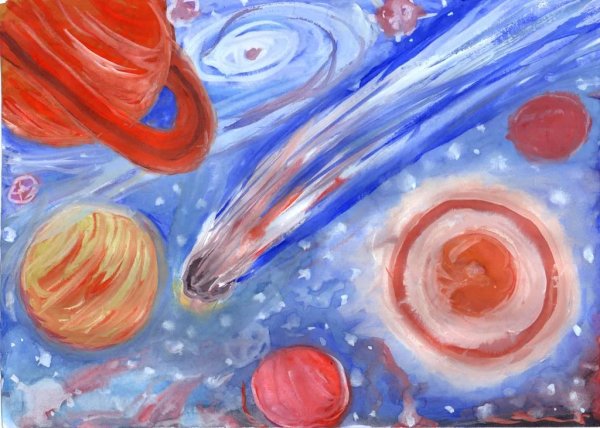 Первый полет человека в космос рисунок