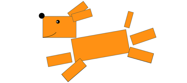 Аппликация из прямоугольников