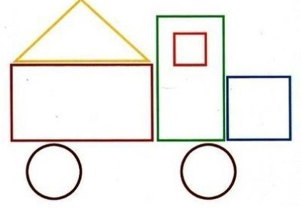 Машина из геометрических фигур