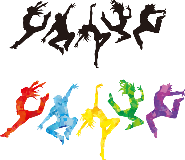 Силуэты танцующих людей