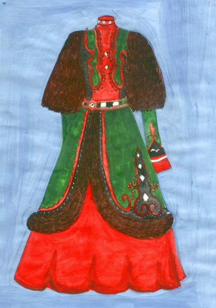 Национальный костюм Татаров раскраска