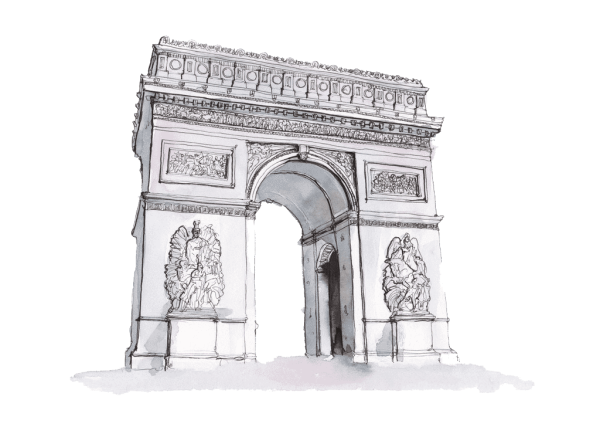 Триумфальная арка Франция рисунок