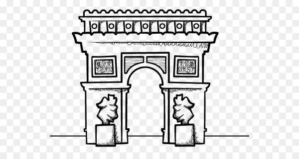 Триумфальная арка Париж раскраска