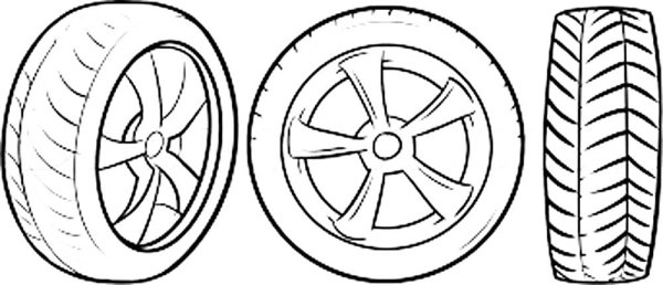 Колесо с протектором вектор вид сбоку