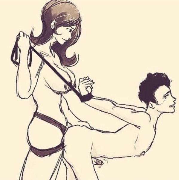 Девушка страпонит парня