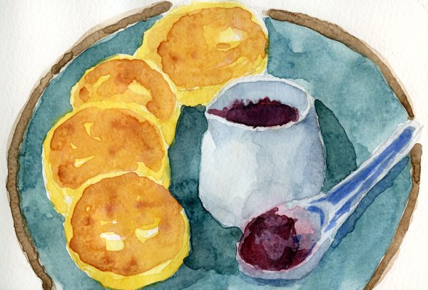 Натюрморт завтрак рисунок