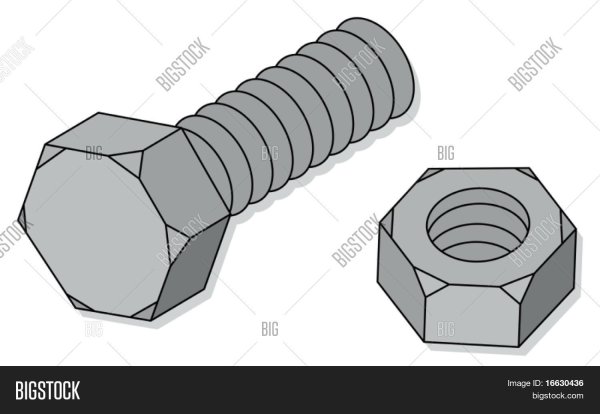 Болт с гайкой вид сбоку
