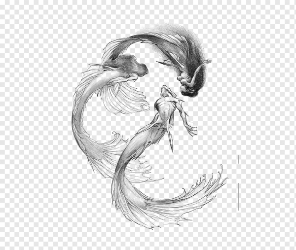 Набросок рисунка Русалочки