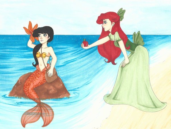 Раскраска Ариэль и Мелоди