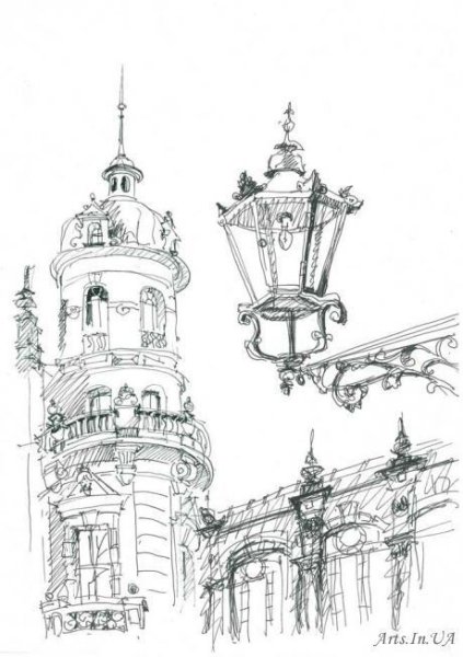 Улица фонарь Графика