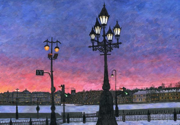 Питер при свете фонарей