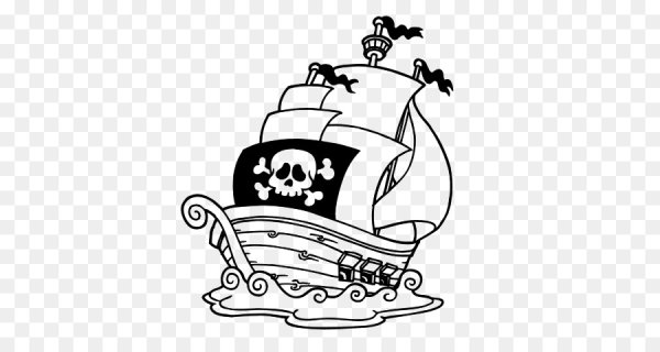 Пиратский корабль раскраска для детей