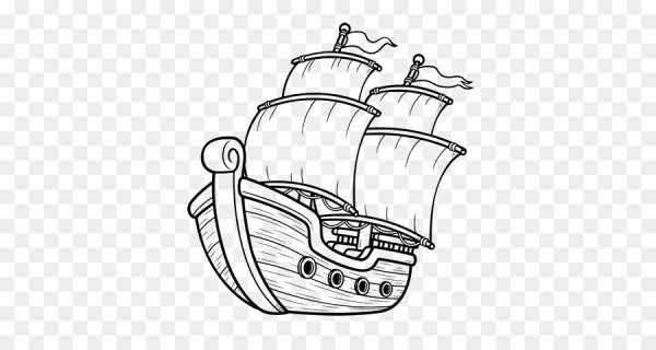 Кораблик контурный сбоку