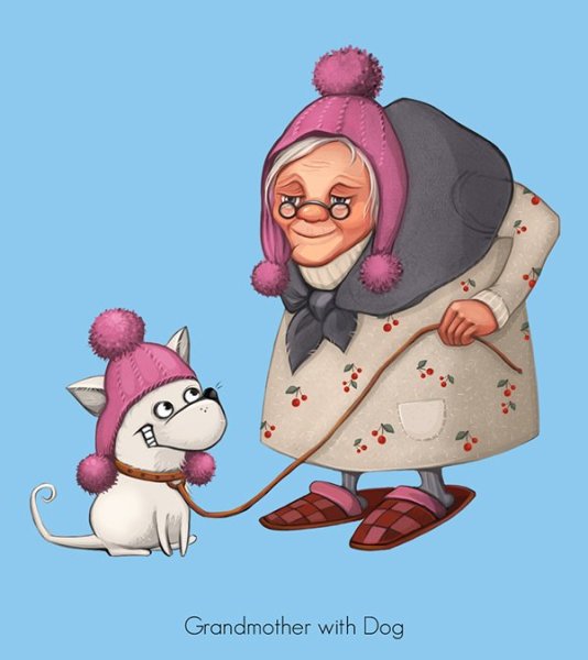 Нарисовать бабушку