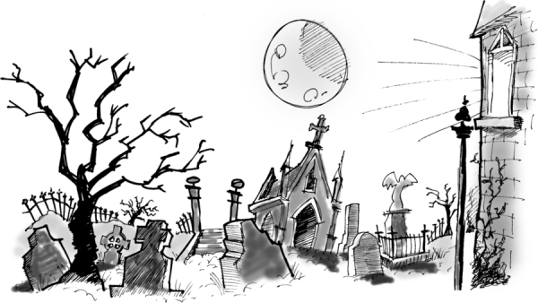 Кладбище иллюстрация