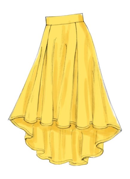 Эскиз юбки со складками
