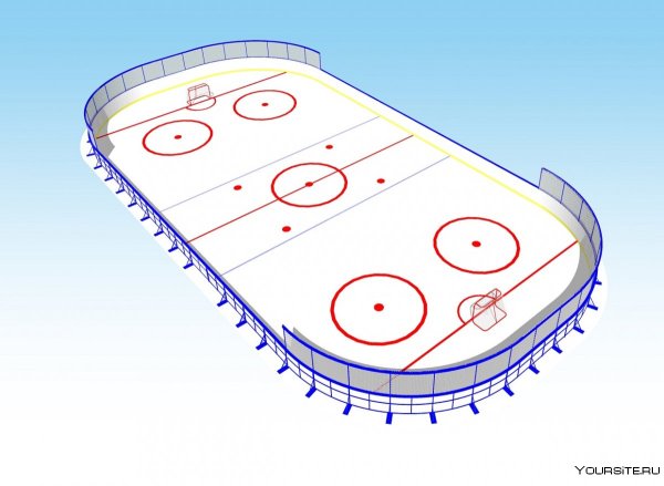 Хоккейный корт 20х40 чертеж