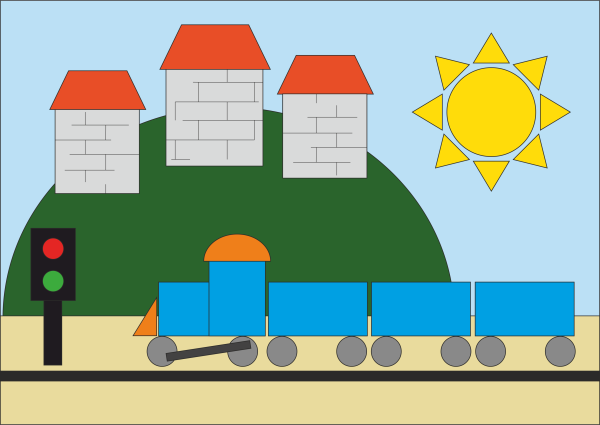 Сюжетная аппликация из геометрических фигур