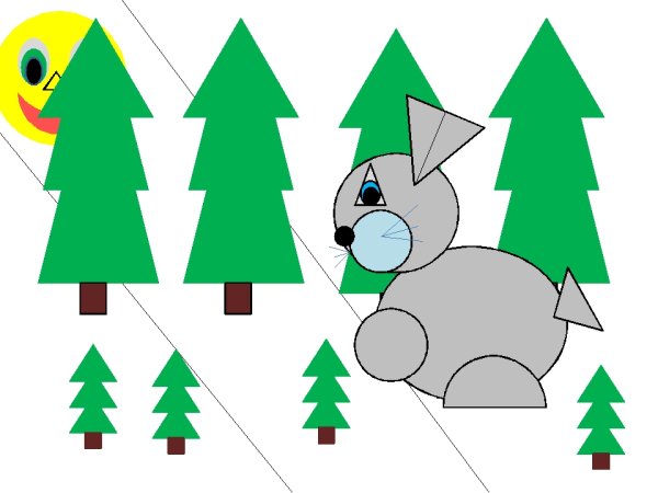 Сюжетная аппликация из геометрических фигур