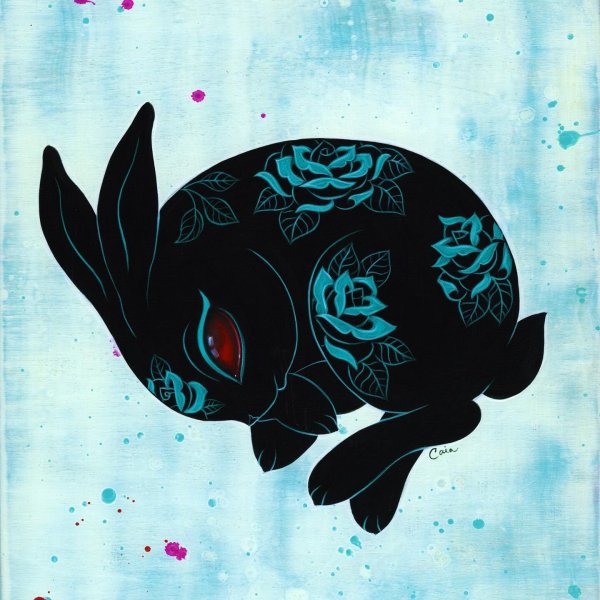 Черный кролик арт