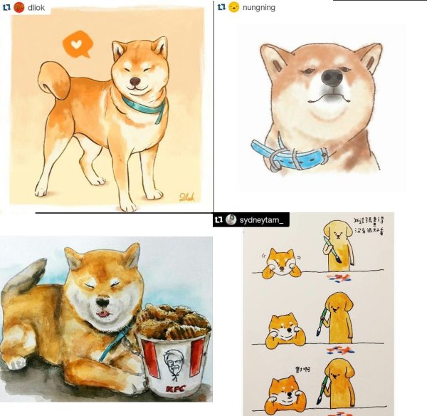 Рисунки Шиба ину лёгкие