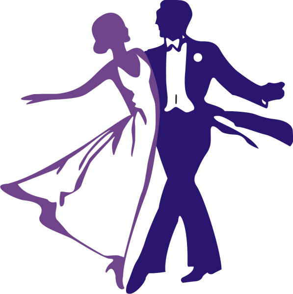 Силуэт танцующей пары на балу