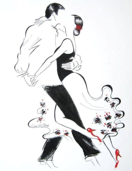 Набросок танцующей пары