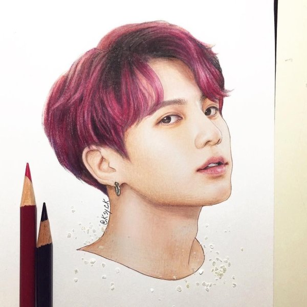 БТС карандашом Чонгук