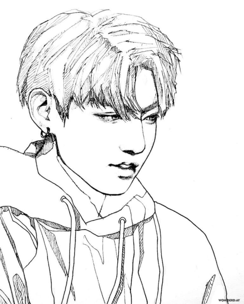 Скетч арт БТС Чонгук