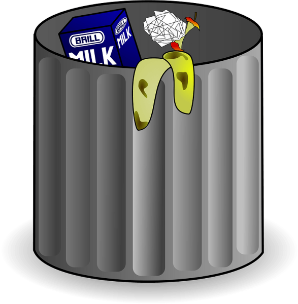 Ведро с мусором рисунок