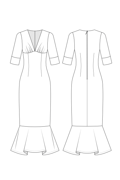 Технический эскиз платья