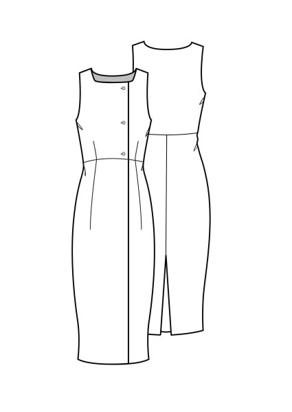 Эскиз платья с рельефами