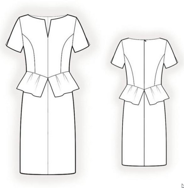 Технический эскиз платья