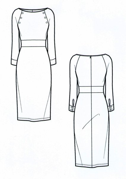 Зарисовать модель платья
