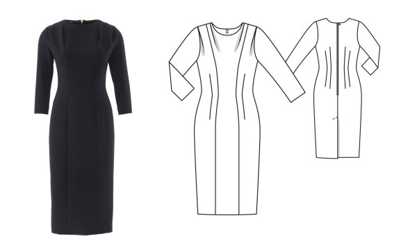 Бурда платье футляр с рукавом