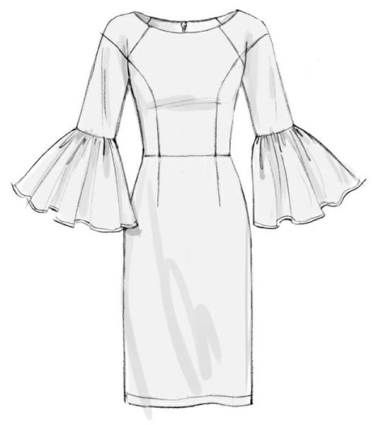 Эскизы платьев с рукавами