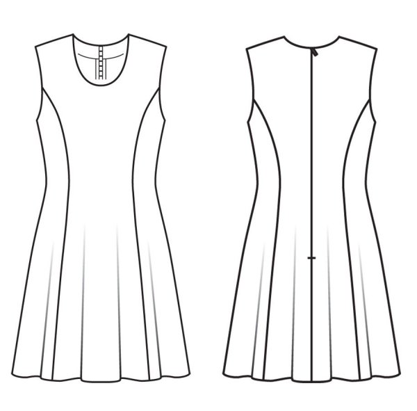 Лекала платья с рельефами