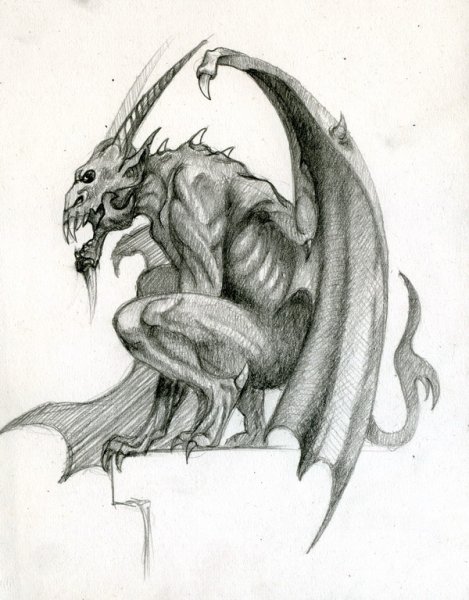 Горгулья эскиз Готика