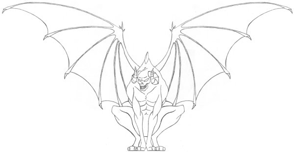 Горгулья раскраска