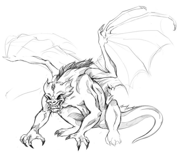 Гаргульи тату эскизы