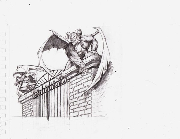 Гаргульи тату эскизы