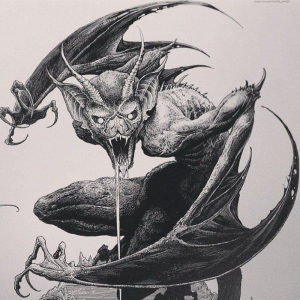 Эскиз демон Горгулья