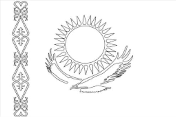 Флаг и герб Казахстана раскраска