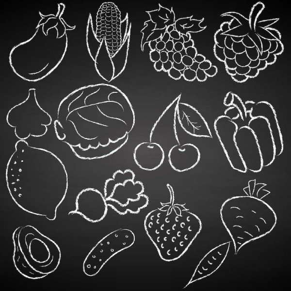 Рисунки мелом на доске