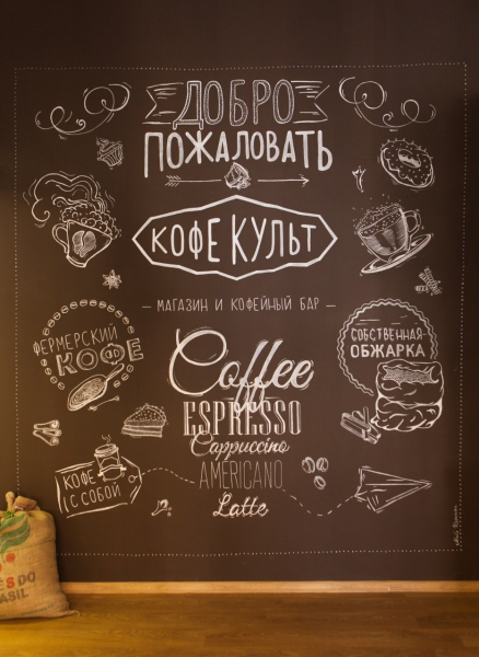 Надписи на грифельной доске
