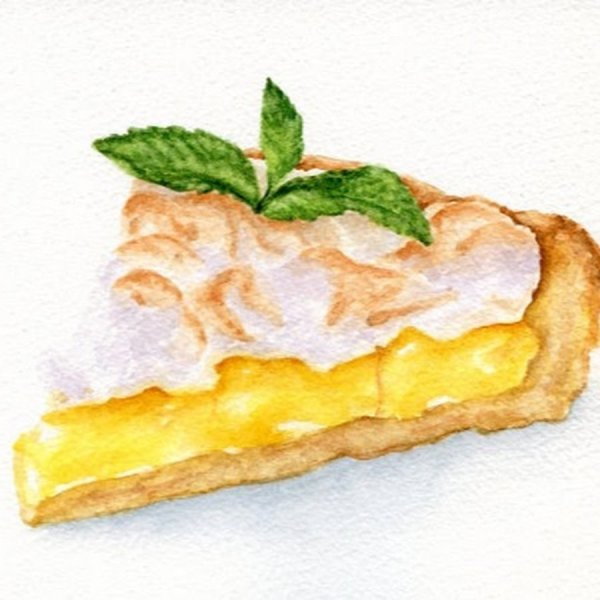 Пирог акварель