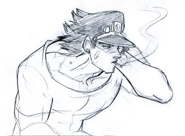 Джотаро Куджо карандашом